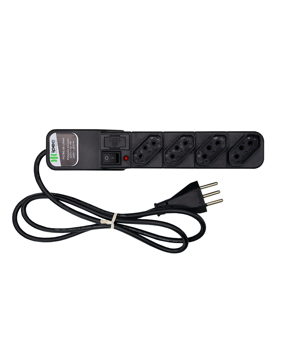 Imagem do FILTRO DE LINHA EM ABS (04 Tomadas)